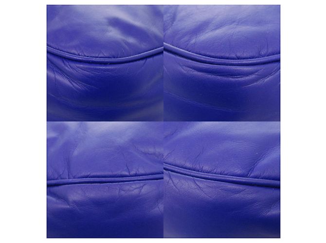Borsa a tracolla Burberry Shield in pelle e nylon blu - vista 5