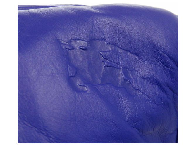 Borsa a tracolla Burberry Shield in pelle e nylon blu - vista 9