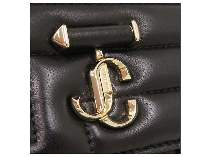Borsa a tracolla Jimmy Choo Varenne Avenue Quad in pelle nera con catena Nero - vista 9