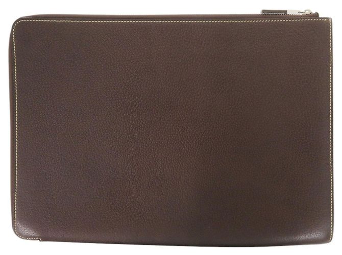 Borsa a pochette Burberry Nova Check in pelle marrone - vista 2