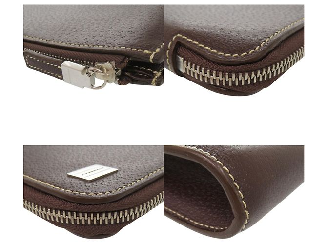 Borsa a pochette Burberry Nova Check in pelle marrone - vista 3