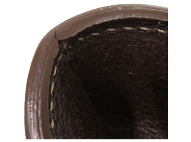 Borsa a pochette Burberry Nova Check in pelle marrone - vista 9