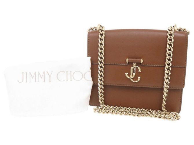 Borsa a tracolla Jimmy Choo Varenne in pelle marrone con catena - vista 2