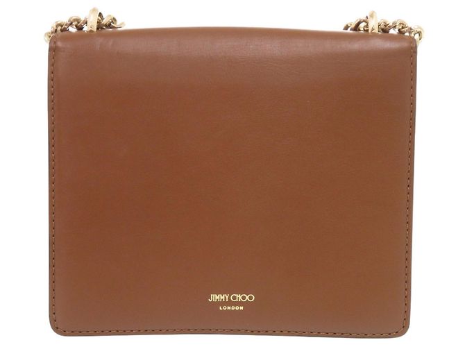 Borsa a tracolla Jimmy Choo Varenne in pelle marrone con catena - vista 3