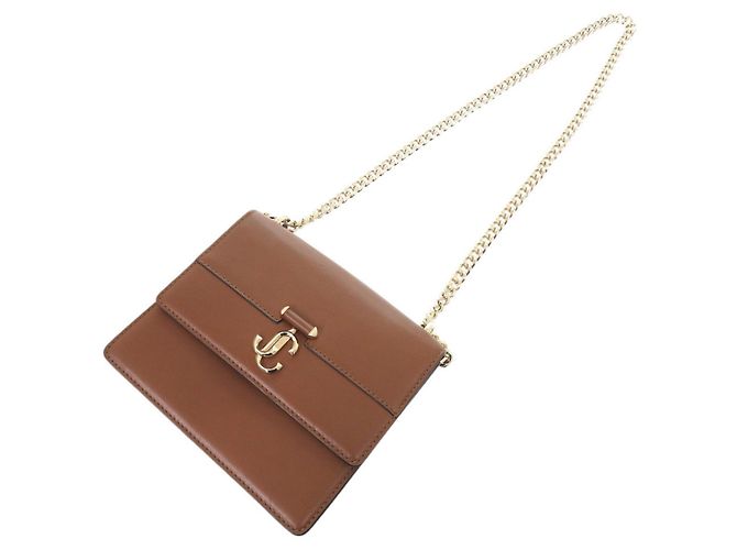 Borsa a tracolla Jimmy Choo Varenne in pelle marrone con catena - vista 6