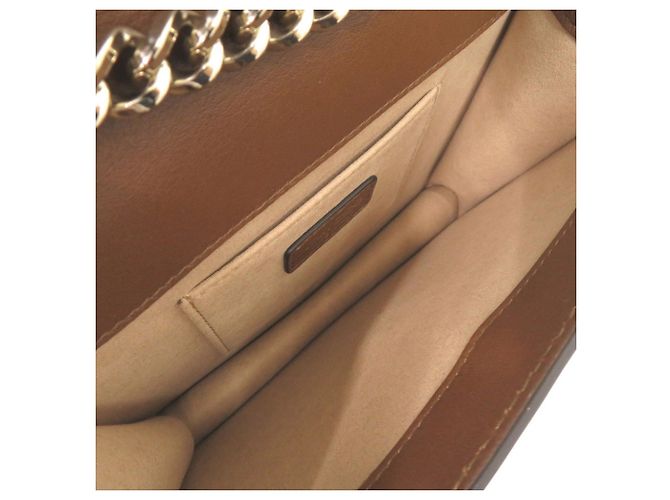 Borsa a tracolla Jimmy Choo Varenne in pelle marrone con catena - vista 7