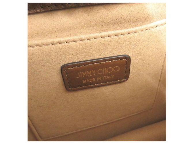Borsa a tracolla Jimmy Choo Varenne in pelle marrone con catena - vista 8
