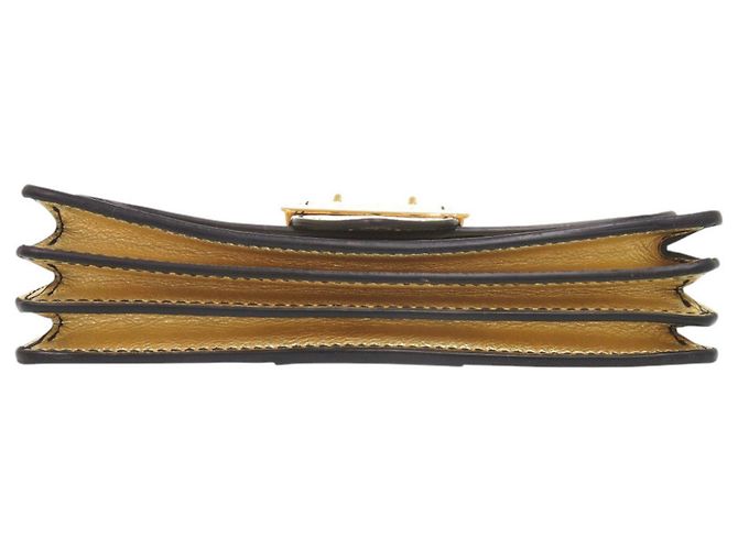 Borsa a tracolla Burberry Buckle in pelle metallizzata oro D'oro Metallico - vista 4