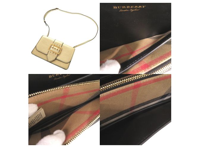 Borsa a tracolla Burberry Buckle in pelle metallizzata oro D'oro Metallico - vista 7