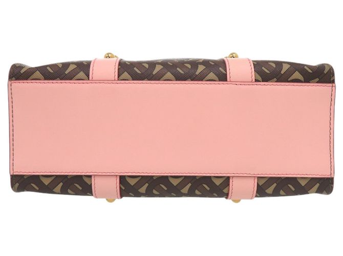 Borsa Tote 2-Way in pelle Burberry TB Monogram Marrone Rosa - vista 4