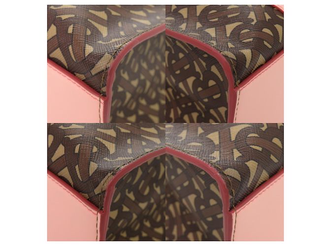 Borsa Tote 2-Way in pelle Burberry TB Monogram Marrone Rosa - vista 5