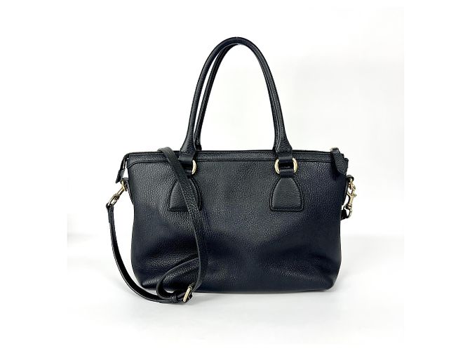 Gucci GG Charm Convertible Dome Satchel Leder Medium Schwarz - Ansicht 2
