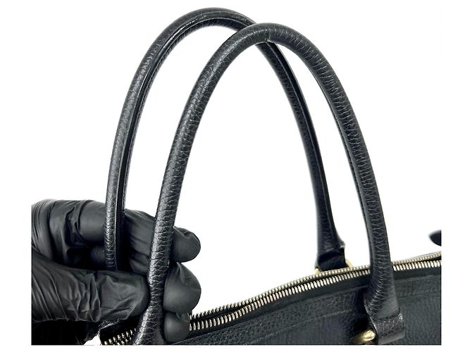 Gucci GG Charm Convertible Dome Satchel Leder Medium Schwarz - Ansicht 7