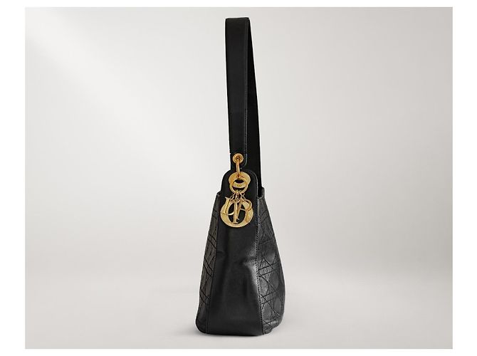 Autre Marque Borsa a tracolla Dior Cannage in pelle Nero - vista 4