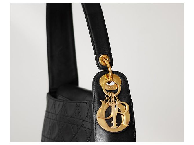 Autre Marque Borsa a tracolla Dior Cannage in pelle Nero - vista 6