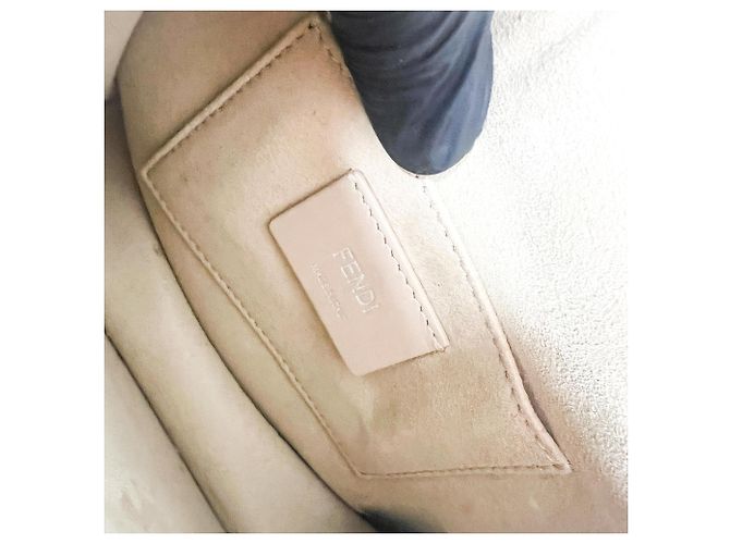 Fendi Kan I in pelle Small Crudo - vista 6