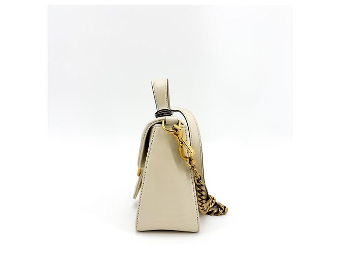 Gucci GG Marmont Top Handle Flap Matelasse Leather Small Bianco - vista 3