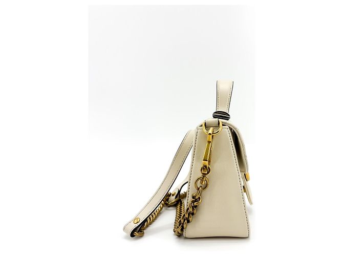 Gucci GG Marmont Top Handle Flap Matelasse Leather Small Bianco - vista 4