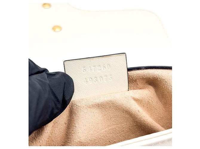 Gucci GG Marmont Top Handle Flap Matelasse Leather Small Bianco - vista 7