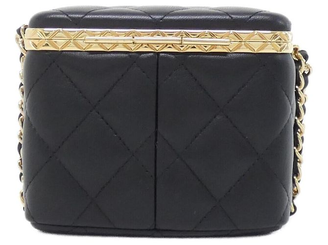 Borsa a tracolla Chanel in pelle d'agnello Nero - vista 2