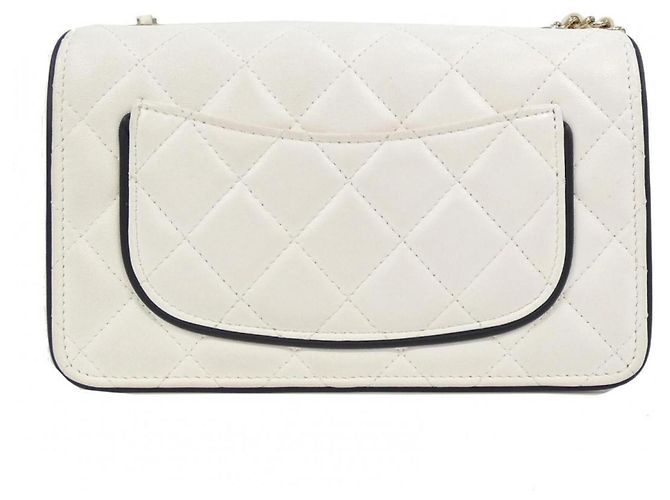 Portafoglio a spalla con catena in pelle bianca Chanel Bianco - vista 2
