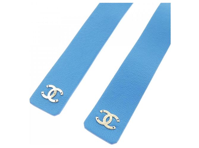 Chanel AA8260 Gürtel aus blauem Lammleder - Ansicht 3