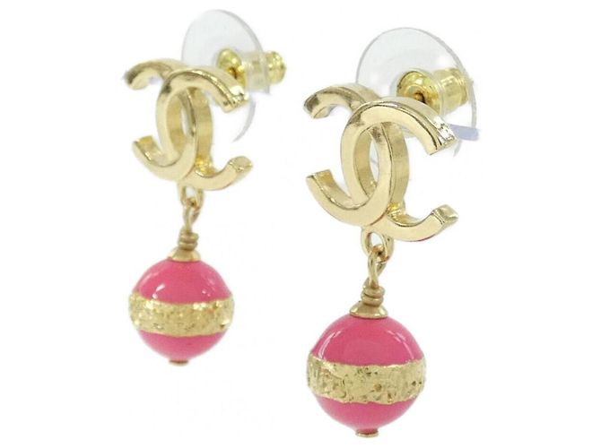 Chanel Ohrstecker Gold und Rosa Pink Golden - Ansicht 2