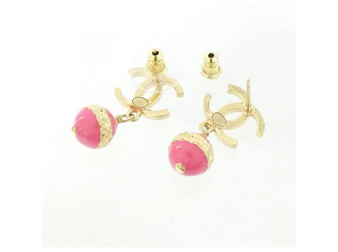 Chanel Ohrstecker Gold und Rosa Pink Golden - Ansicht 3