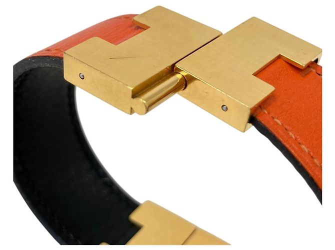 Hermès Bracciale con Charm Reversibile Hermes Roulie Nero Arancione - vista 2