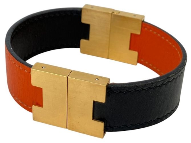 Hermès Bracciale con Charm Reversibile Hermes Roulie Nero Arancione - vista 4