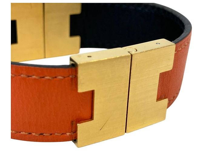 Hermès Bracciale con Charm Reversibile Hermes Roulie Nero Arancione - vista 6