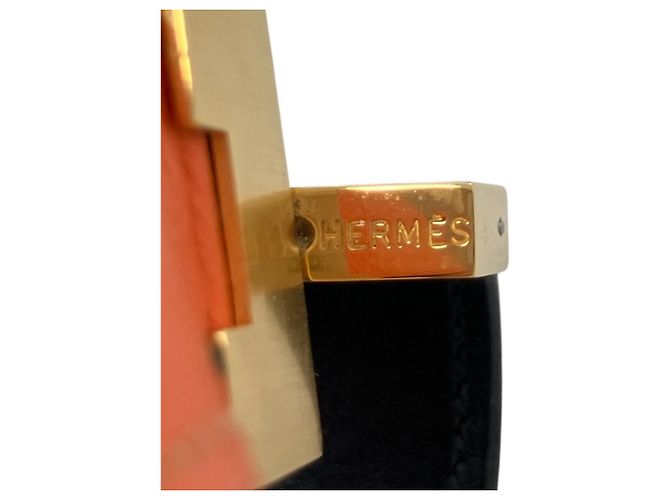Hermès Bracciale con Charm Reversibile Hermes Roulie Nero Arancione - vista 8