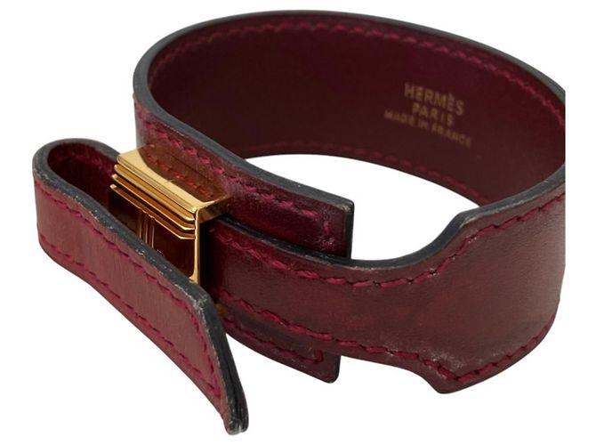 Hermès Pulsera Charm Artemis de cuero Hermes en rojo Roja - vista 2