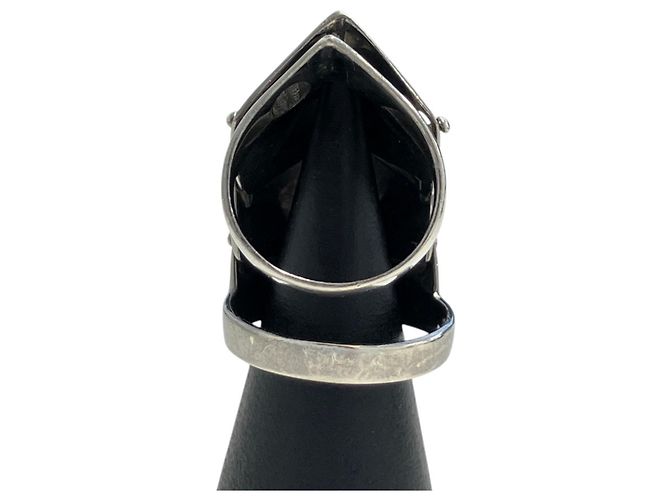 Vivienne Westwood Armor Band Ring Set Schwarz Silber - Ansicht 4