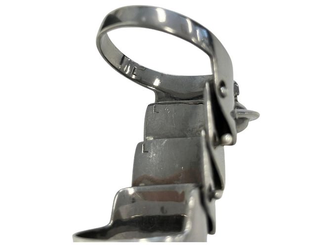 Vivienne Westwood Armor Band Ring Set Schwarz Silber - Ansicht 6