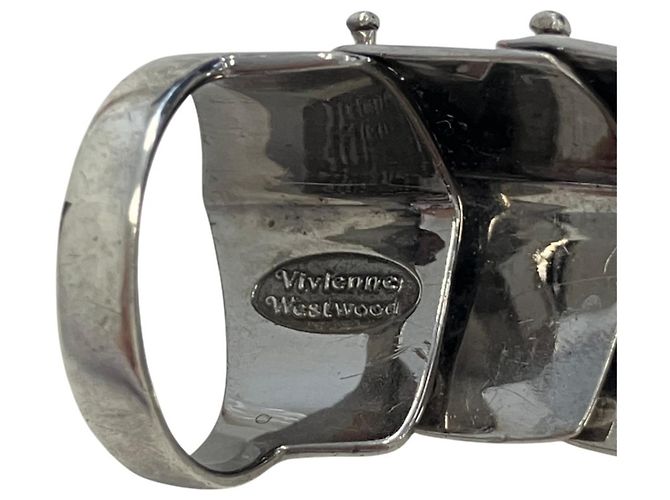 Vivienne Westwood Armor Band Ring Set Schwarz Silber - Ansicht 7
