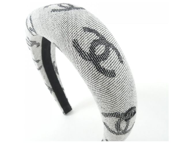Fascia per capelli Chanel AA8272 in cotone grigio Marrone - vista 3
