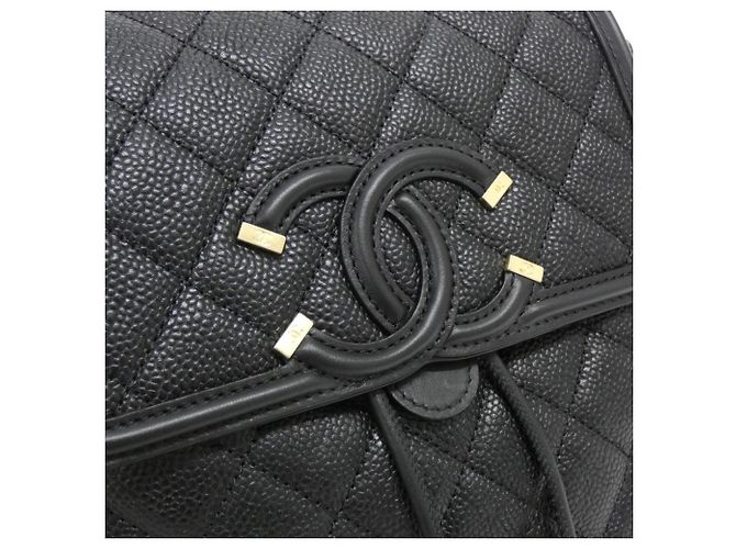 Mochila Chanel 57090 em couro de bezerro granulado preto - vista 4