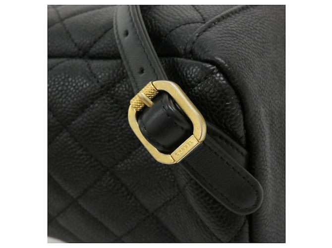 Mochila Chanel 57090 em couro de bezerro granulado preto - vista 5