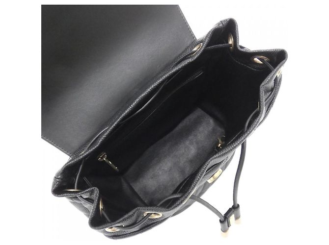 Mochila Chanel 57090 em couro de bezerro granulado preto - vista 6