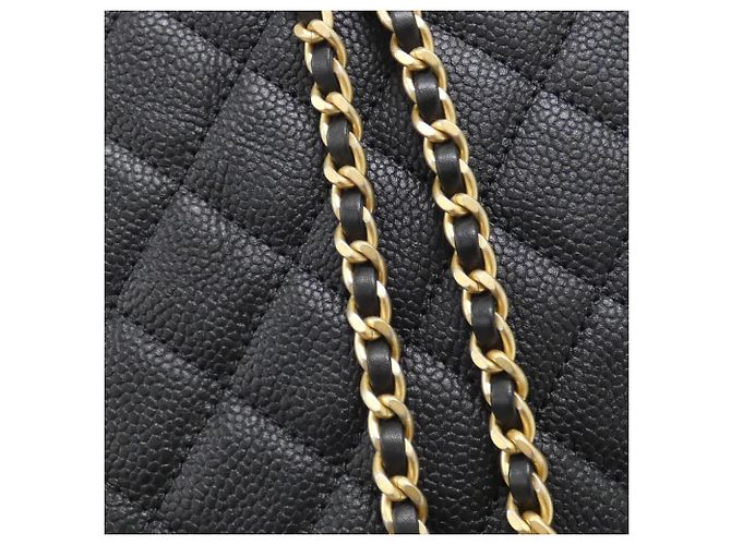 Mochila Chanel 57090 em couro de bezerro granulado preto - vista 7