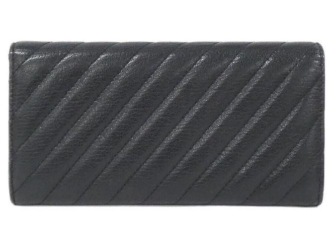 Cartera bi-fold Chanel 82399 de cuero negro - vista 2