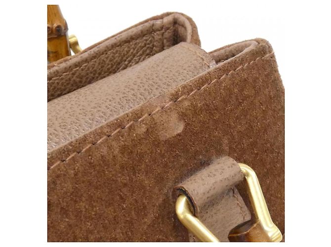 Bolso de gamuza marrón Gucci Castaño - vista 5