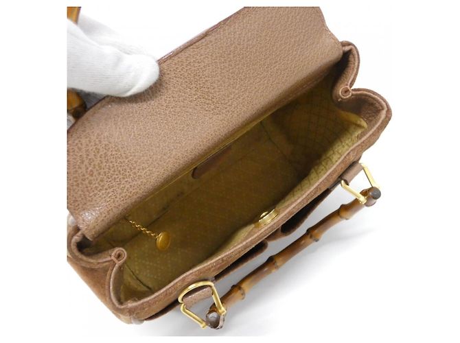 Bolso de gamuza marrón Gucci Castaño - vista 8