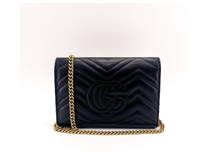 Gucci GG Marmont Chain Matelasse Leather Mini Nero - vista 2