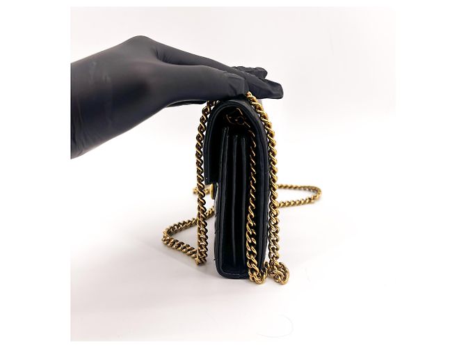 Gucci GG Marmont Chain Matelasse Leather Mini Nero - vista 4