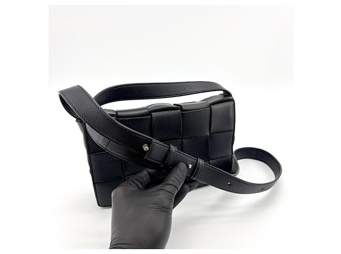 Bottega Veneta Cassette Maxi Intrecciato Patent Candy Nero - vista 7