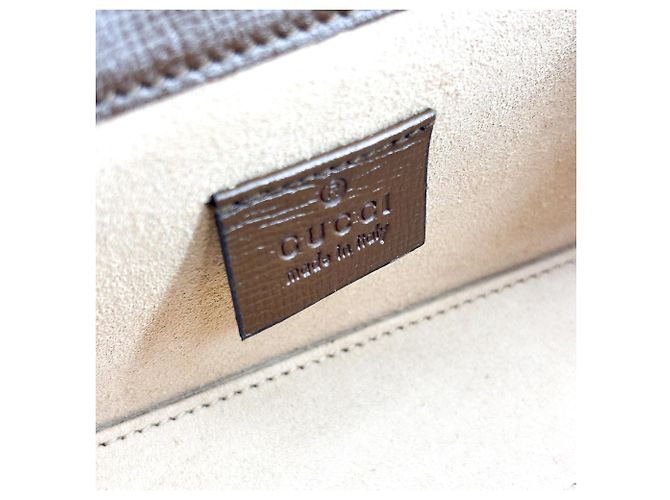 Gucci Horsebit 1955 Flap GG Coated Canvas Mini Marrone - vista 7