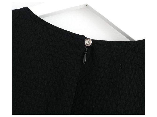Timeless Vestido Chanel Cruise 1997 de algodón texturizado negro - vista 6