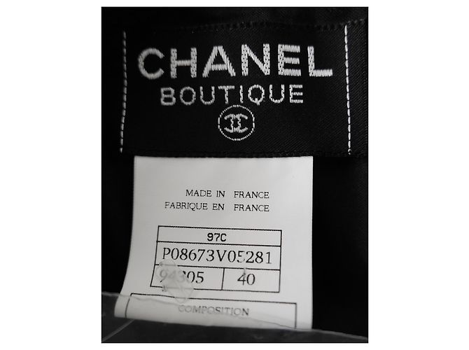 Timeless Vestido Chanel Cruise 1997 de algodón texturizado negro - vista 8
